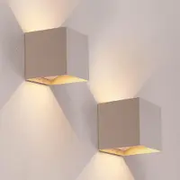 LEDVION - 2x USB Oplaadbare Wandlamp met Sensor – 4400 mAh – Beige – Draadloos – IP44 – Binnen & Buiten – Warm Wit Licht