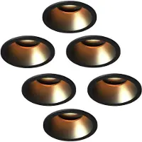 LEDVION – 6x LED Inbouwspot Rond ø81mm – Zwart – Dimbaar – Kantelbaar – GU10 – 2700K – 3W – IP20