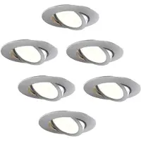 LEDVION – 6x LED Inbouwspot RVS – Dimbaar – CCT – IP65 – Kantelbaar – Aluminium – Badkamer