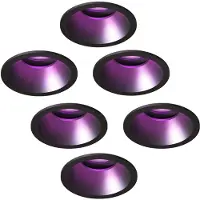 LEDVION – 6x Smart LED Inbouwspot Rond ø81mm – Zwart – Dimbaar – Kantelbaar – GU10 – RGB+CCT – 4.9W – IP20