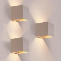 LEDVION - 3x USB Oplaadbare Wandlamp met Sensor – 4400 mAh – Beige – Draadloos – IP44 – Binnen & Buiten – Warm Wit Licht