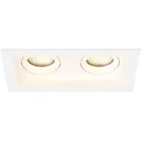 LEDVION – LED Inbouwspot Dubbel Rechthoek 185x100mm – Wit – Dimbaar – Kantelbaar – GU10 – 2700K – 3W – IP20