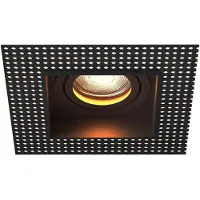 LEDVION – Trimless LED Inbouwspot Vierkant 130x130mm – Zwart – Dimbaar – Kantelbaar – GU10 – 2700K – 3W – IP20
