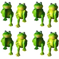 Typecat 8 Stks Leuke Hars Zittende Kikkers Standbeeld Outdoor Tuin Winkel Decoratieve Kikker Sculptuur voor Thuis Bureau Tuin Decor Ornament S2