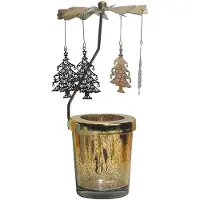 Clayre & Eef Waxinelichthouder Goudkleurig Glas