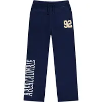 Abercrombie & Fitch Broek 'BENCHWARMER' navy / lichtoranje / wit