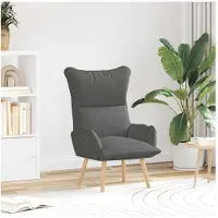vidaXL Fauteuil Donkergrijs 69 x 74 x 93 cm Stof en multiplex