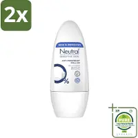 Neutral - Deodorant Roller - Gevoelige Huid - Anti-perspirant - 0% Parfum, Kleurstof & Alcohol - 50 ml - Voordeelverpakking - 2 stuks - Gevoelige huid - Anti-perspirant