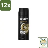 Axe - Deodorant Bodyspray - 48hrs Non Stop Fresh - Gold Temptation - Gold Amber - 150 ml - Voordeelverpakking - 12 stuks - Frisheid - Geur