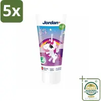 Jordan 5 x Tandpasta Kids 0-5 jaar 50 ml - Grootverpakking - Tandpasta Voor Kinderen - Kindertandpasta - Melkgebit Bescherming - Tandpasta 0-5 Jaar - Fluoride 1450 Ppm