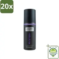 Amando 20 x - Mystery - Deodorant - Spray - 150 ml - Grootverpakking - Mystery Deodorant Spray - Mannelijke Geur - Kruiden Geur - Vanille Geur - Deodorant Spray