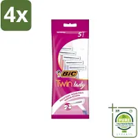 BIC - Twin Lady - Scheermesjes - Dubbel Mesje - Wegwerpmesjes - 5 Scheermesjes - Voordeelverpakking - 4 stuks - Scheermesje - Wegwerpscheermesje