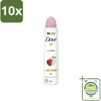 Dove 10 x - Deodorant - Spray Go Fresh - Granaatappel - Fruitige geur - 250 ml - Grootverpakking - Deodorant Spray - Granaatappel Citroenverbena - Fruitige Geur - Anti-Transpirant - Alcoholvrij