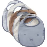 Jollein Slabbetjes Jersey Waterproof - 5 stuks - Nijntje Moments - Cloudy Blue