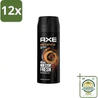 Axe Deodorant Bodyspray Dark Temptation 150 ml - Voordeelverpakking - 12 stuks - Chocolade geur - Rode peperkorrels