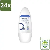 Neutral - Deodorant Roller - Gevoelige Huid - Anti-perspirant - 0% Parfum, Kleurstof & Alcohol - 50 ml - Voordeelverpakking - 24 stuks - Gevoelige huid - Anti-perspirant