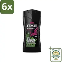 Axe - 3-in-1 Douchegel - Wild Bergamot & Pink Pepper - 100% Plantaardig - 250 ml - Voordeelverpakking - 6 stuks - Lichaam - Gezicht