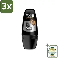 Axe 3 x - Deodorant Roller - 48hrs Anti Sweat - Dark Temptation - Anti-transpirant - 50 ml - Grootverpakking - 48 Uur Bescherming - Antitranspirant Roller - Deodorant Roller - Zweetbestendig - Geur