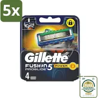 Gillette 5 x - Fusion 5 ProGlide Power - Precisie en comfort - 4 Navulscheermesjes - Grootverpakking - Scheermesjes - Navulscheermesjes - Microcomb - Scherpe Mesjes - Comfortabel Scheren
