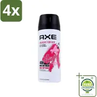 Axe - Deodorant Bodyspray - 48hrs Non Stop Fresh - Anarchy For Her - Rose & Bergamot - 150 ml - Voordeelverpakking - 4 stuks - Anarchy For Her - Deodorant
