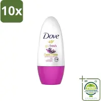 Dove 10 x - Deodorant - Roller Go Fresh Acai Berry & Waterlily - Frisse geur - 50 ml - Grootverpakking - Açaí Berry & Waterlily - Frisheid - Anti-transpirant - Roll-on Deodorant - Okselhuid Verzorging