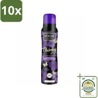 Vogue 10 x Charming Parfum Deodorant 150 ml - Grootverpakking - Parfum Deodorant - Geur - 24 Uur Bescherming - Zweet Bescherming - Japanse Kersenbloesem
