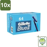 Gillette 10 x - Blue 2 - Wegwerpscheermesjes - Duurzaam en comfortabel - 64 Scheermesjes - Grootverpakking - Scheermesjes - Wegwerpscheermesjes - Blue Ii - Scheerbeurt - Comfortabel Scheren