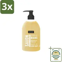 Sence 3 x - La Maison Du Savon De Marseille - Handzeep - Vanille - Hygiënisch - 500 ml - Grootverpakking - Savon De Marseille - Handzeep - Vanille - Hygiëne - Reiniging