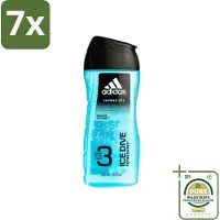 Adidas 7 x - 3-in-1 Douchegel - Ice Dive Refreshing - Marine Extract - 250 ml - Grootverpakking - Douchegel - Douche En Shampoo - Verfrissend - Sportieve Verzorging - Frisheid