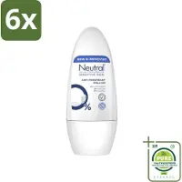 Neutral - Deodorant Roller - Gevoelige Huid - Anti-perspirant - 0% Parfum, Kleurstof & Alcohol - 50 ml - Voordeelverpakking - 6 stuks - Gevoelige huid - Anti-perspirant