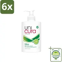Unicura Vloeibare Handzeep Ultra 250 ml - Voordeelverpakking - 6 stuks - Handzeep - Antibacteriële handzeep