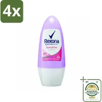 Rexona - Biorythm - Deo Roll-on - Anti-transpirant - Anti-perspirant - 50 ml - Voordeelverpakking - 4 stuks - Deodorant - Biologisch ritme