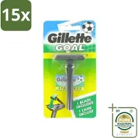Gillette 15 x - Goal - Scheerset - Stainless Steel - Duurzaam en scherp - 1 Scheermesje - Grootverpakking - Scheermes - Mesjes - Scheersysteem - Goal - Stainless Steel