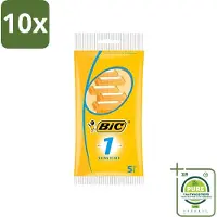 BIC 10 x - Scheermesjes - Sensitive - Enkel Mesje - Wegwerpmesjes - 5 Scheermesjes - Grootverpakking - Scheermesje - Gevoelige Huid - Wegwerpscheermesje - Roestvrij Staal - Polymerische Bekleding