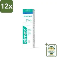 Elmex Tandpasta Sensitive Gentle White 75 ml - Voordeelverpakking - 12 stuks - Tanden witte - Tandvleesbescherming