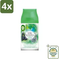 Air Wick - Life Scents - Luchtverfrisser Navulling - Boswateren - Automatische Spray - 250 ml - Voordeelverpakking - 4 stuks - Geurverspreiding - Automatische spray