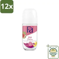 Fa - Deodorant Roller - Fiji Dream - Watermeloen & Ylang Ylang - 48 uur Bescherming - 50 ml - Voordeelverpakking - 12 stuks - Watermeloen geur - Ylang ylang geur