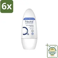 Neutral - Deodorant Roller - Gevoelige Huid - Anti-perspirant - 0% Parfum, Kleurstof & Alcohol - 50 ml - Voordeelverpakking - 6 stuks - Deodorant roller - Biologisch afbreekbaar