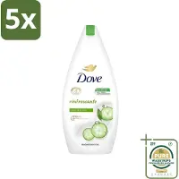 Dove 5 x - Douchegel - Refreshing - Komkommer & Groene thee - Verfrissend - 400 ml - Grootverpakking - Douchegel - Frisheid - Verfrissend - Kalmerende Scrub - Uitdroging Voorkomen