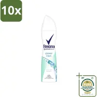 Rexona 10 x - Shower Fresh - Deodorant Spray - Anti-transpirant - 150 ml - Grootverpakking - Shower Fresh - Deodorant Spray - Anti-transpirant - 48 Uur Bescherming - Motion Sense