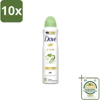 Dove 10 x - Deodorant - Go Fresh Cucumber & Green Tea - Frisse en kalmerende geur - 250 ml - Grootverpakking - Go Fresh - Cucumber & Green Tea - Deodorant Spray - Fris - Kalmerend