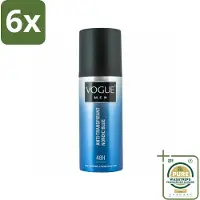 Vogue Anti-Transpirant Nordic Blue 150 ml - Voordeelverpakking - 6 stuks - Zweetvermindering - Frisheid
