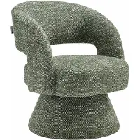 Vente-unique Draaibare fauteuil in getextureerde stof - Groen - Maison Céphy NAROLIA