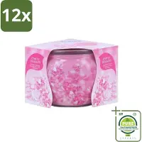 At Home - Scents - Geurkaars - Cherry Blossom - 70 g - Voordeelverpakking - 12 stuks - Geurkaars cherry blossom - Kersenbloesem geur