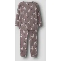 Guppy pyjama met print - taupe/donkerblauw/beige Bruin Meisjes Polyester Ronde hals - maat 122/128