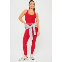 Fabletics Heatherflex High-waisted Legging Holly Berry Heather Size: XXS REG | Leggings Outlet | Dames | Roze
