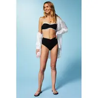Fabletics Bandeau Swim Top Black/classic White Maat: XL REG | Badpakken Outlet | Dames | Zwart