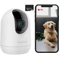 Siltcon Protectly Beveiligingscamera Binnen - Petcam met App - 2K 3MP Ultra HD - Bewegings- en geluidsdetectie - Wit