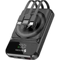 Siltcon Powerbank 7-in-1 Magnetische 10000mAh - 15W Draadloos - Zwart