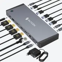 Siltcon Docking Station 17-in-1 Hybrid - 2x DP - 2x HDMI - 4K - 100W